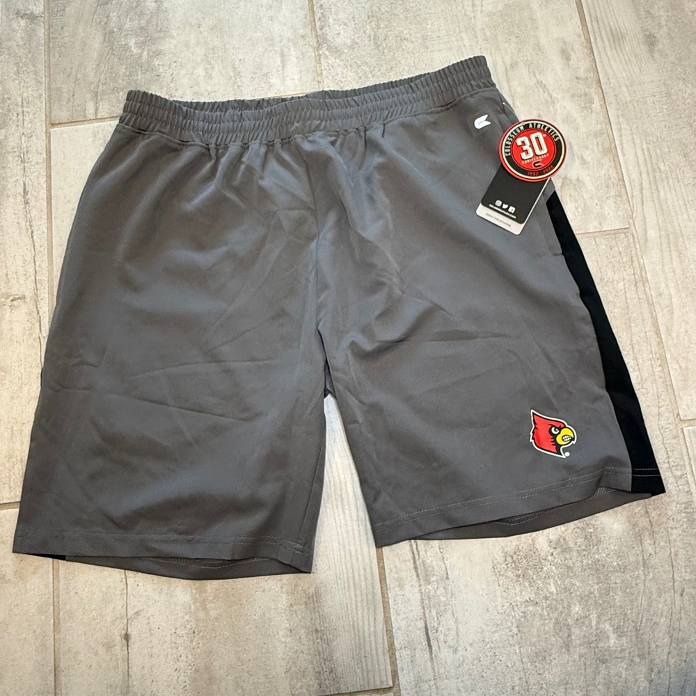Colosseum Louisville Cardinals Shorts Mens L Grey NEW Salesman Sample‎ Smails